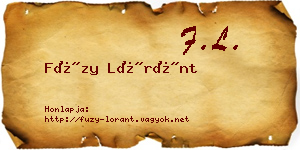 Füzy Lóránt névjegykártya