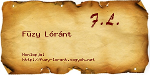 Füzy Lóránt névjegykártya