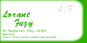 lorant fuzy business card